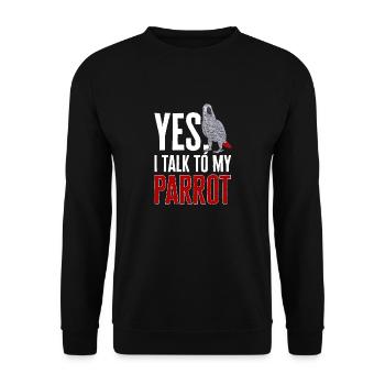 Graupapagei African Grey Parrot Papagei - Unisex Sweatshirt - black - Front - Alina (178cm) & Michal (187cm)
