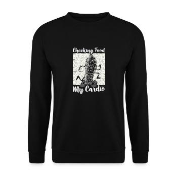 Vérifier les étiquettes des aliments est mon allergique aux noix de cardio - Sweat-shirt Unisexe - noir - Devant - Alina (178cm) & Michal (187cm)