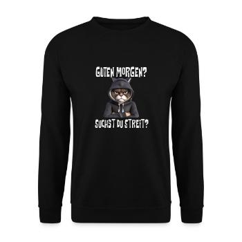 Good morning, Funny, Sarcastic Fun - Unisex Sweatshirt - black - Front - Alina (178cm) & Michal (187cm)