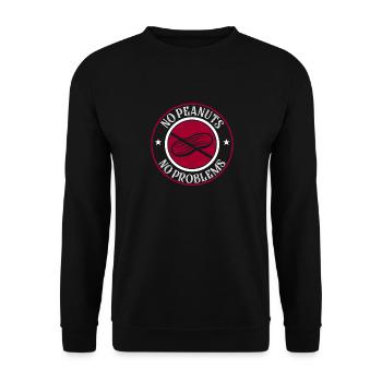 No Peanuts No Problems Awareness Nut Allergic - Unisex Pullover - Schwarz - Vorne - Alina (178cm) & Michal (187cm)