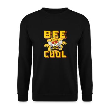 Bee Cool Design Imker Bienenfreunde Geschenk - Unisex Pullover - Schwarz - Vorne - Alina (178cm) & Michal (187cm)