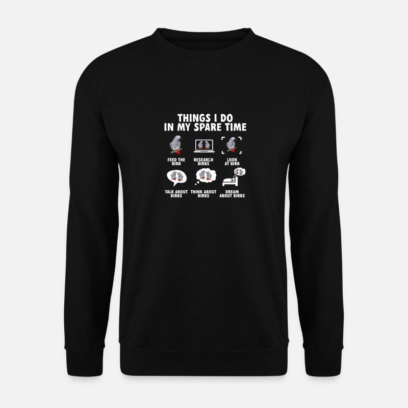Graupapagei African Grey Parrot Papagei - Unisex Pullover - Schwarz