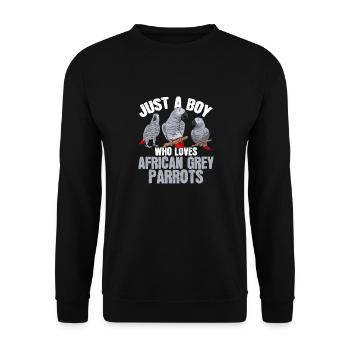 Graupapagei African Grey Parrot Papagei - Unisex Pullover - Schwarz - Vorne - Alina (178cm) & Michal (187cm)