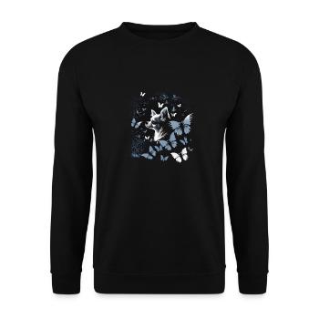 Chihuahua | Chien mignon | Papillon | - Sweat-shirt Unisexe - noir - Devant - Alina (178cm) & Michal (187cm)