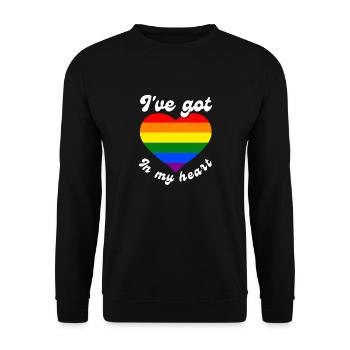 I have love in my heart. - Unisex Sweatshirt - black - Front - Alina (178cm) & Michal (187cm)