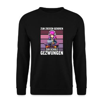 Gaming Konsole PC Zockerin Mädchen Gamer Girl - Unisex Pullover - Schwarz - Vorne - Alina (178cm) & Michal (187cm)
