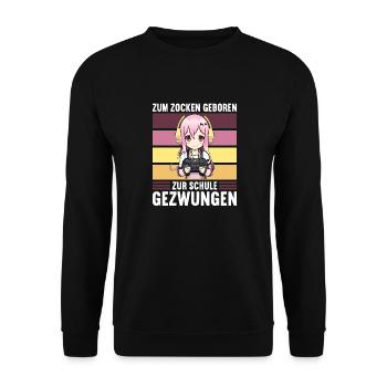 Gaming Konsole PC Zockerin Mädchen Gamer Girl - Unisex Pullover - Schwarz - Vorne - Alina (178cm) & Michal (187cm)