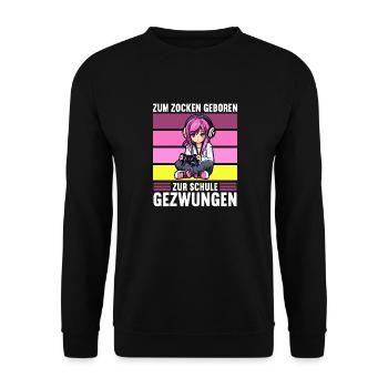 Gaming Konsole PC Zockerin Mädchen Gamer Girl - Unisex Pullover - Schwarz - Vorne - Alina (178cm) & Michal (187cm)