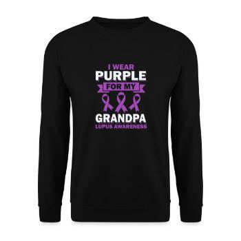 Je porte du violet pour mon grand-père lupus - Sweat-shirt Unisexe - noir - Devant - Alina (178cm) & Michal (187cm)