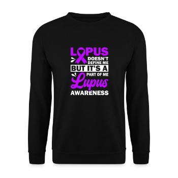 Lupus Definiert Mich Nicht, Aber Er Ist Ein Teil - Unisex Pullover - Schwarz - Vorne - Alina (178cm) & Michal (187cm)