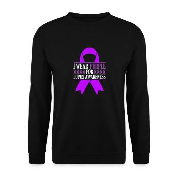 Ich Trage Lila Für Lupus Awareness Lupus Warrior - Unisex Pullover - Schwarz - Vorne - Alina (178cm) & Michal (187cm)