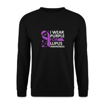 Ich Trage Lila Für Lupus Awareness Lupus Warrior - Unisex Pullover - Schwarz - Vorne - Alina (178cm) & Michal (187cm)