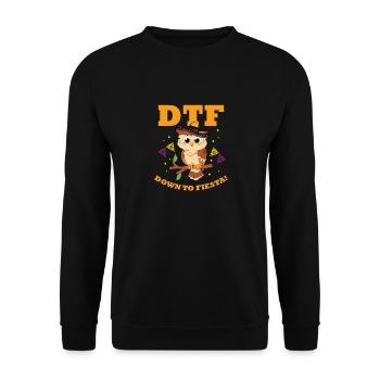Down To Fiesta Funny Owl Lover Ornithologist Noctu - Unisex Pullover - Schwarz - Vorne - Alina (178cm) & Michal (187cm)