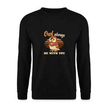 Owl Owlays Be With You Birds Of Prey - Unisex Pullover - Schwarz - Vorne - Alina (178cm) & Michal (187cm)