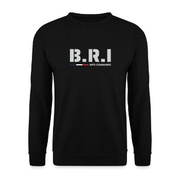 BRI BAC Anti-Commando France - Unisex Sweatshirt - black - Front - Alina (178cm) & Michal (187cm)