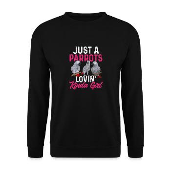 Graupapagei African Grey Parrot Papagei - Unisex Pullover - Schwarz - Vorne - Alina (178cm) & Michal (187cm)