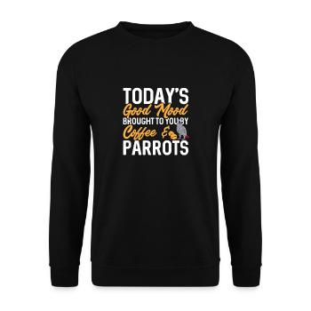 Graupapagei African Grey Parrot Papagei - Unisex Sweatshirt - black - Front - Alina (178cm) & Michal (187cm)