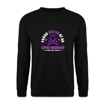 Lupus Awareness Stolze Schwester Eines - Unisex Pullover - Schwarz - Vorne - Alina (178cm) & Michal (187cm)