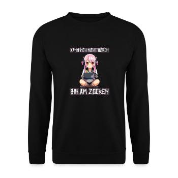 Gaming Konsole PC Zockerin Mädchen Gamer Girl - Unisex Pullover - Schwarz - Vorne - Alina (178cm) & Michal (187cm)