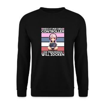 Gaming Konsole PC Zockerin Mädchen Gamer Girl - Unisex Pullover - Schwarz - Vorne - Alina (178cm) & Michal (187cm)