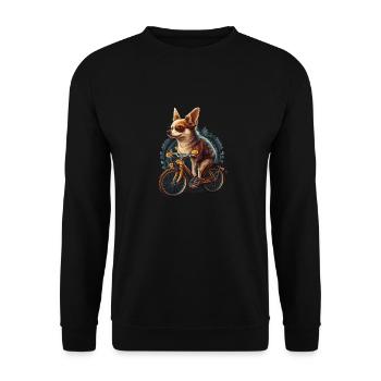 Chihuahua | Fahrrad | Hund | Radfahren | Radfahrer - Unisex Pullover - Schwarz - Vorne - Alina (178cm) & Michal (187cm)