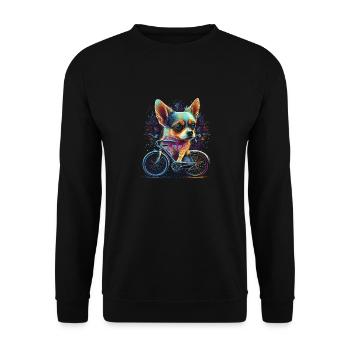 Chihuahua | Fahrrad | Hund | Radfahren | Radfahrer - Unisex Pullover - Schwarz - Vorne - Alina (178cm) & Michal (187cm)