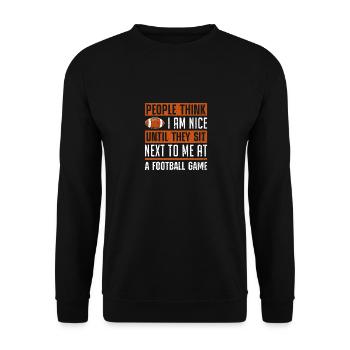 American Football Fans Fantasy Football Player - Unisex Sweatshirt - black - Front - Alina (178cm) & Michal (187cm)