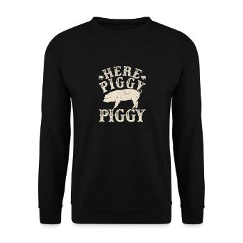 Ici Piggy Piggy Funny Sanglier - Sweat-shirt Unisexe - noir - Devant - Alina (178cm) & Michal (187cm)