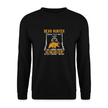 Bear Hunter Vintage Outdoor Hunting Funny Hunter - Unisex Sweatshirt - black - Front - Alina (178cm) & Michal (187cm)