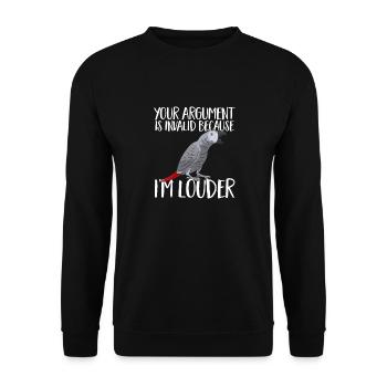 Graupapagei African Grey Parrot Papagei - Unisex Pullover - Schwarz - Vorne - Alina (178cm) & Michal (187cm)