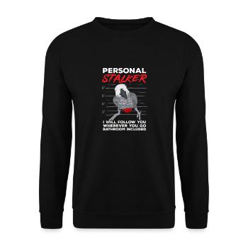 Graupapagei African Grey Parrot Papagei - Unisex Pullover - Schwarz - Vorne - Alina (178cm) & Michal (187cm)