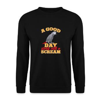 Graupapagei Perroquet gris d’Afrique Papagei - Sweat-shirt Unisexe - noir - Devant - Alina (178cm) & Michal (187cm)