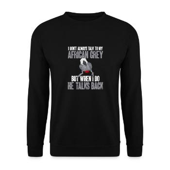 Graupapagei African Grey Parrot Papagei - Unisex Pullover - Schwarz - Vorne - Alina (178cm) & Michal (187cm)