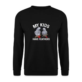 Graupapagei Perroquet gris d’Afrique Papagei - Sweat-shirt Unisexe - noir - Devant - Alina (178cm) & Michal (187cm)