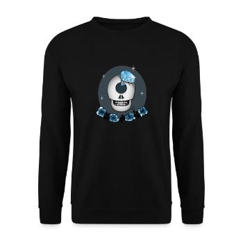 Crâne avec Rose, Diamant en T-shirt bleu et plus - Sweat-shirt Unisexe - noir - Devant - Alina (178cm) & Michal (187cm)