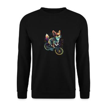 Chihuahua | Fahrrad | Hund | Radfahren | Radfahrer - Unisex Pullover - Schwarz - Vorne - Alina (178cm) & Michal (187cm)
