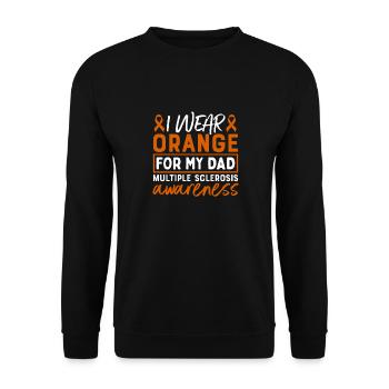I'm wearing orange for my dad's multiples - Unisex Sweatshirt - black - Front - Alina (178cm) & Michal (187cm)