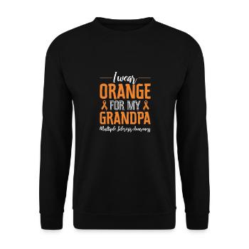 I wear orange for my grandpa multiples - Unisex Sweatshirt - black - Front - Alina (178cm) & Michal (187cm)