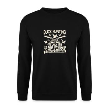 Duck hunting The only time when there is no - Unisex Sweatshirt - black - Front - Alina (178cm) & Michal (187cm)