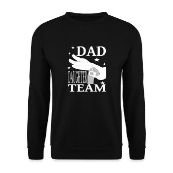 Papa Tochter bester Vater beste Tochter Geschenk - Unisex Pullover - Schwarz - Vorne - Alina (178cm) & Michal (187cm)