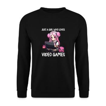 Gaming Konsole PC Zockerin Mädchen Gamer Girl - Unisex Pullover - Schwarz - Vorne - Alina (178cm) & Michal (187cm)