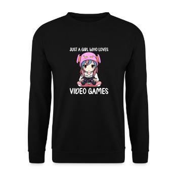 Gaming Konsole PC Zockerin Mädchen Gamer Girl - Unisex Pullover - Schwarz - Vorne - Alina (178cm) & Michal (187cm)