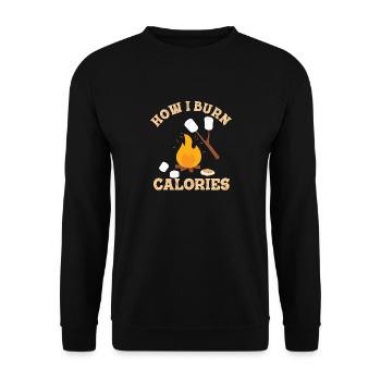 Marshmallow s’mores camping fitness gym workout - Sweat-shirt Unisexe - noir - Devant - Alina (178cm) & Michal (187cm)