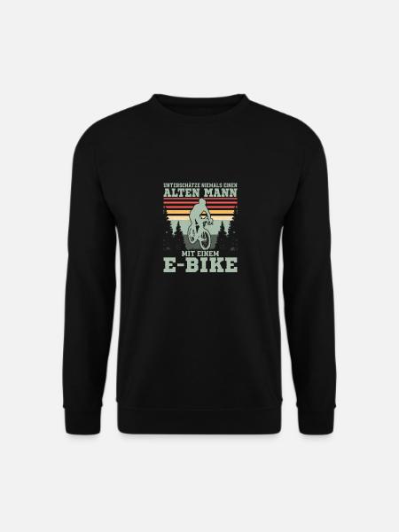 Unterschätze niemals einen alten Mann mit einem E- - Unisex Pullover - Schwarz