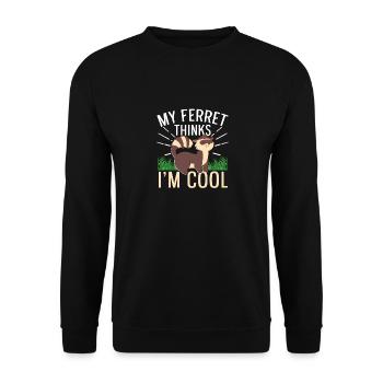 Weasel mon furet pense que je suis cool mignon drôle - Sweat-shirt Unisexe - noir - Devant - Alina (178cm) & Michal (187cm)