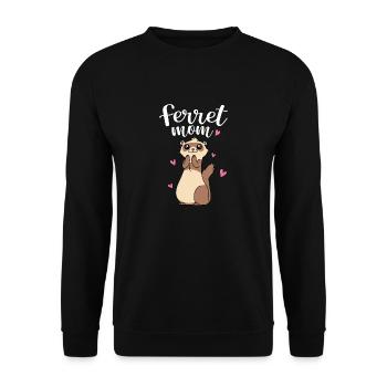 Mother's Day Cute Women Weasel Ferret Mom - Unisex Pullover - Schwarz - Vorne - Alina (178cm) & Michal (187cm)
