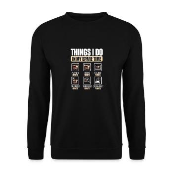 Ferret Lover Weasel Funny Things I Do In My Spare - Unisex Sweatshirt - black - Front - Alina (178cm) & Michal (187cm)