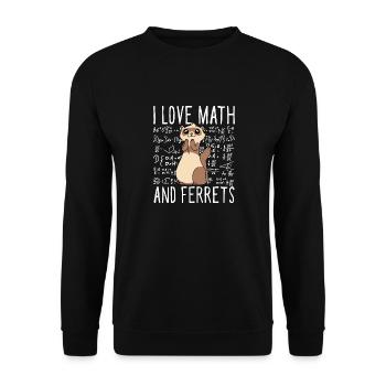 Cute I Love Math And Ferrets School Weasel Kids - Unisex Sweatshirt - black - Front - Alina (178cm) & Michal (187cm)