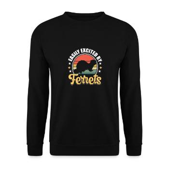 Facilement excité par les furets vintage mignon rétro wease - Sweat-shirt Unisexe - noir - Devant - Alina (178cm) & Michal (187cm)