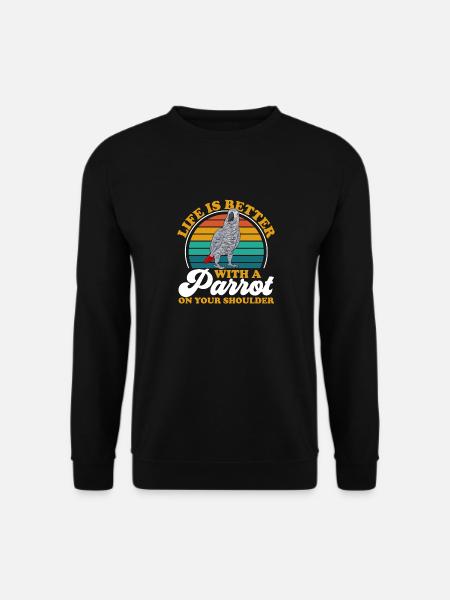 Graupapagei African Grey Parrot Papagei - Unisex Sweatshirt - black